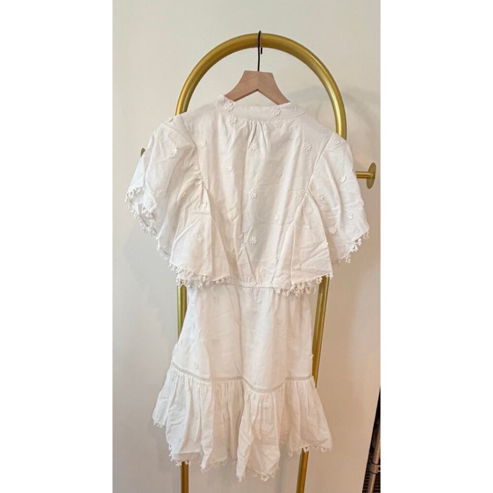 Farm Rio NEW Off-White 3-D Flower Cotton Mini Dress, Med (Tassels Damaged) - Picture 3 of 10